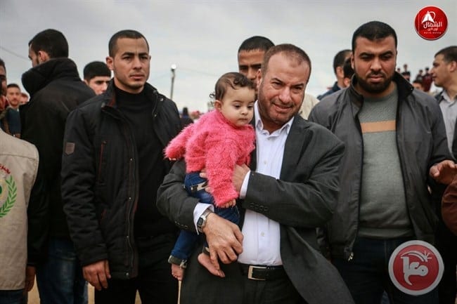 Palestinian baby taken to the front line